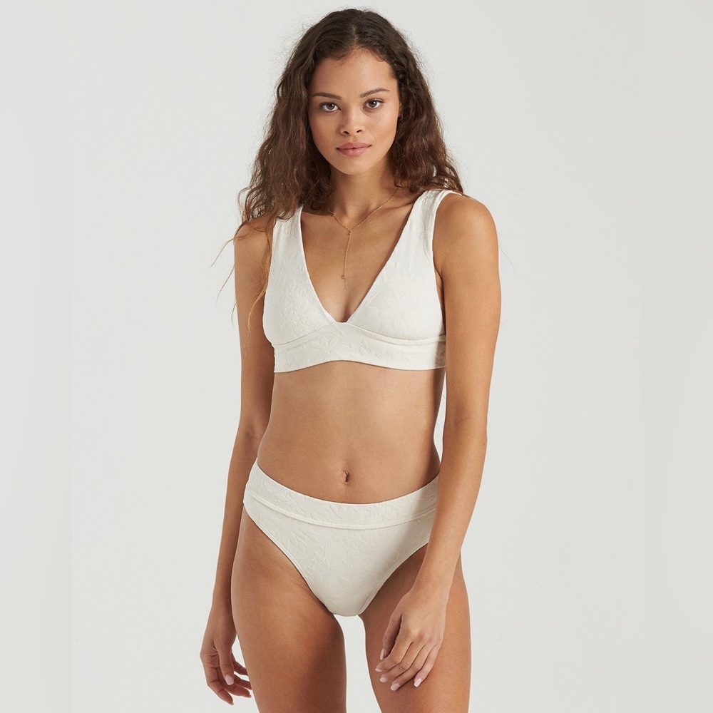 Billabong Cream Textured Triangle Bikini Set